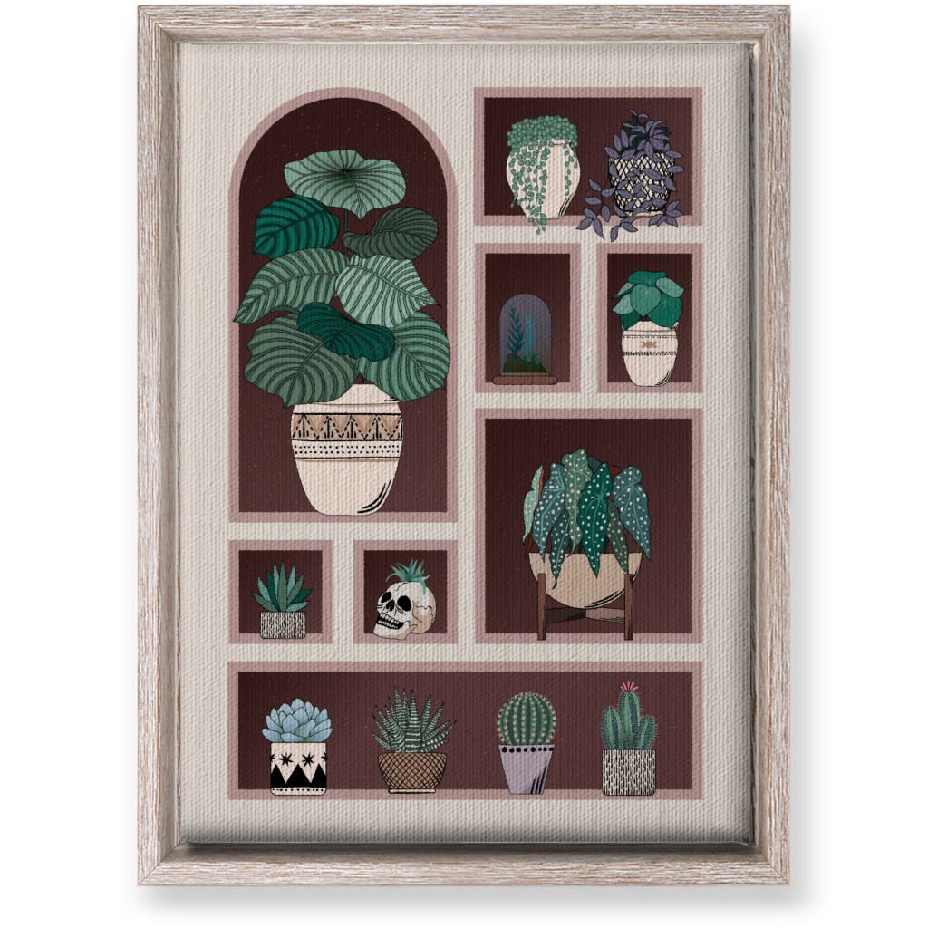 Neatly Arranged Indoor Plants - Neutral Wall Art, Rustic, Single piece, Canvas, 10x14, Multicolor
