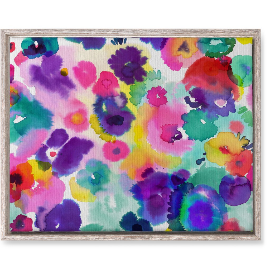 Abstract Floral Watercolor - Multi Wall Art, Rustic, Single piece, Canvas, 16x20, Multicolor