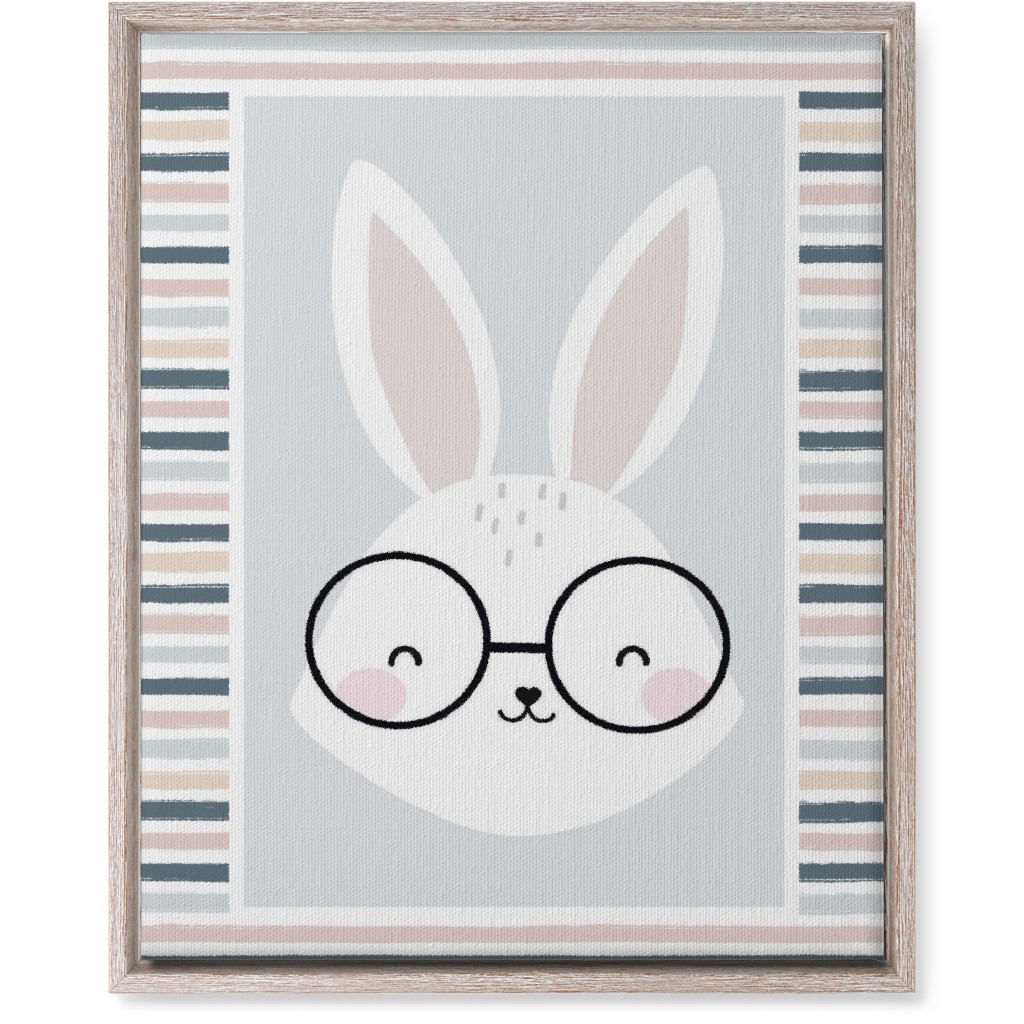 Spring Baby Boy Bunny - Neutral Soft Palette Wall Art, Rustic, Single piece, Canvas, 16x20, Blue, True Blue