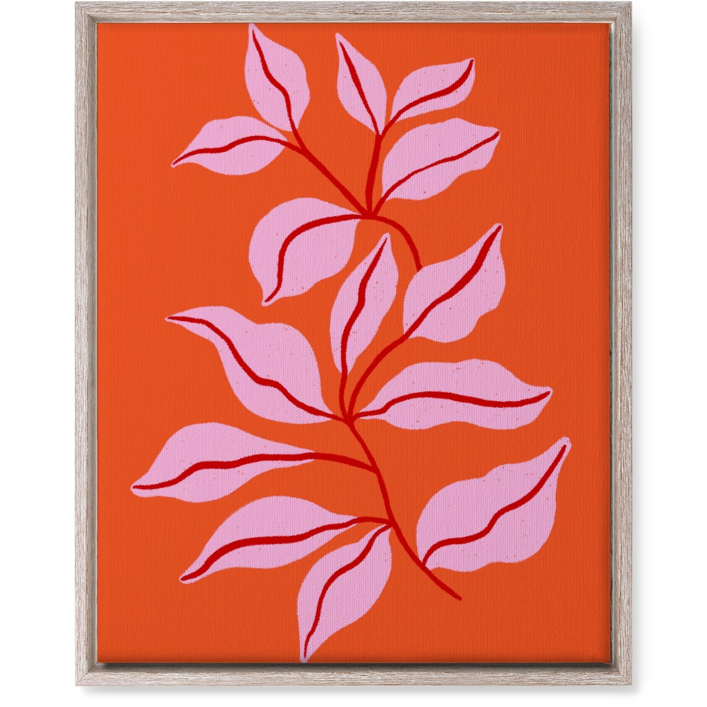 Leaf Dance - Red and Pink Wall Art, Rustic, Single piece, Canvas, 16x20, Red