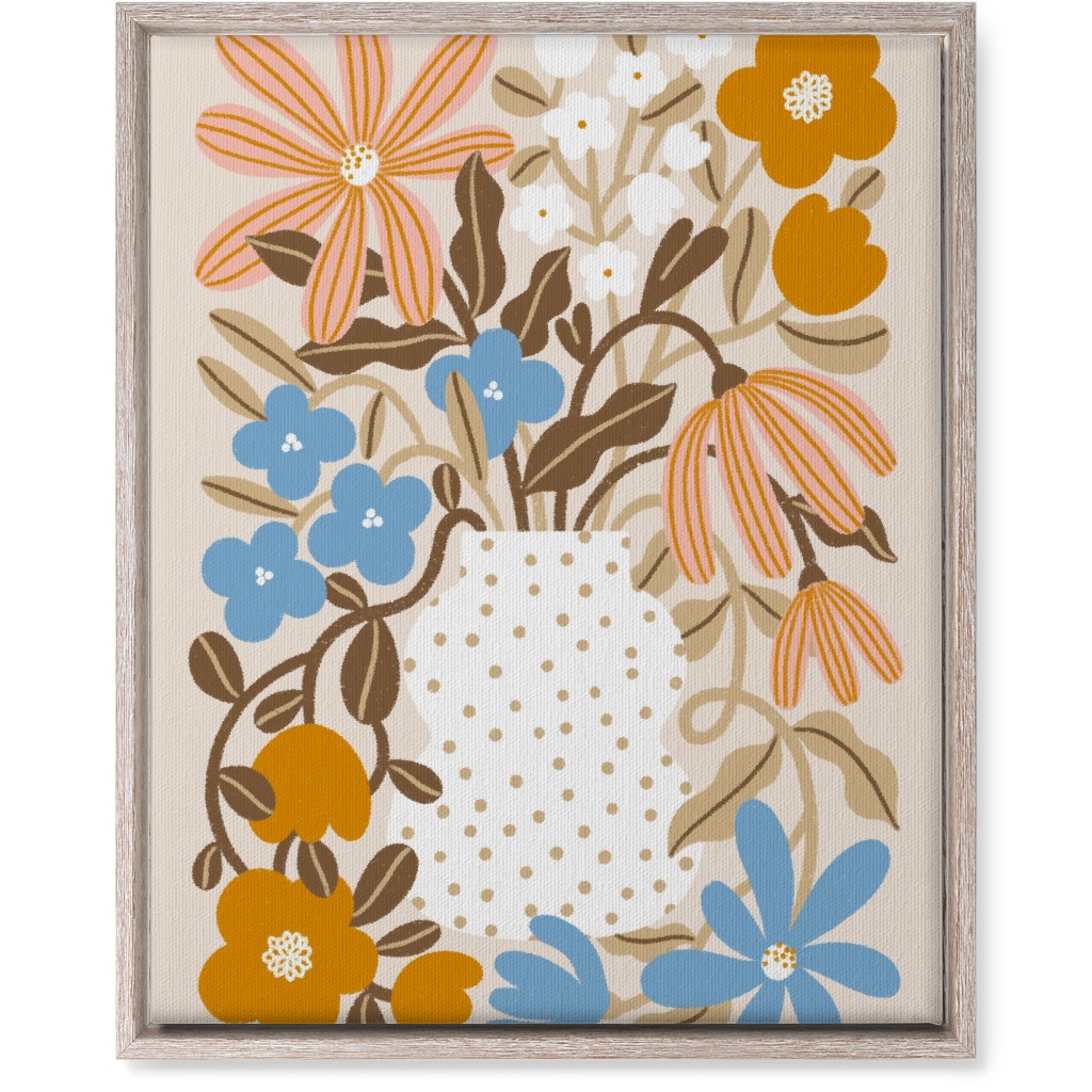 Earth Tones Bouquet Wall Art, Rustic, Single piece, Canvas, 16x20, Multicolor, Pearl