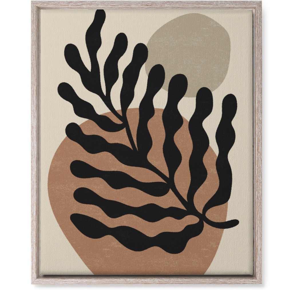 Abstract Leaf - Neutral Wall Art, Rustic, Single piece, Canvas, 16x20, Beige
