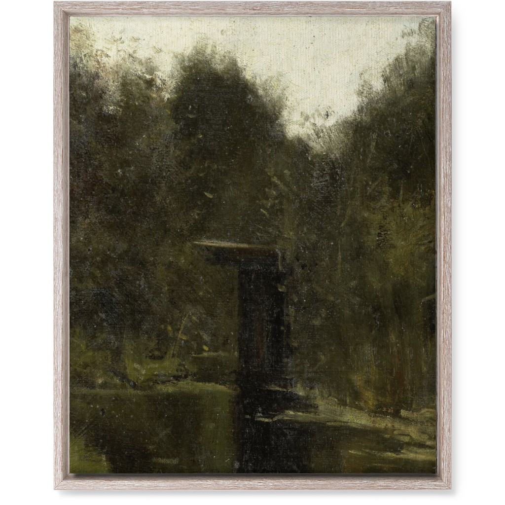Moody Corner Pond Wall Art, Rustic, Single piece, Canvas, 16x20, Green
