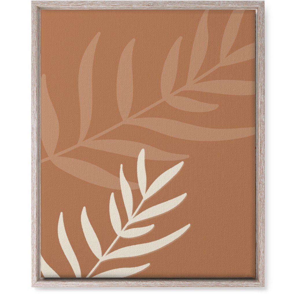 Fern Leaves in Neutral Earth Tones Wall Art, Rustic, Single piece, Canvas, 16x20, Orange, Nutmeg