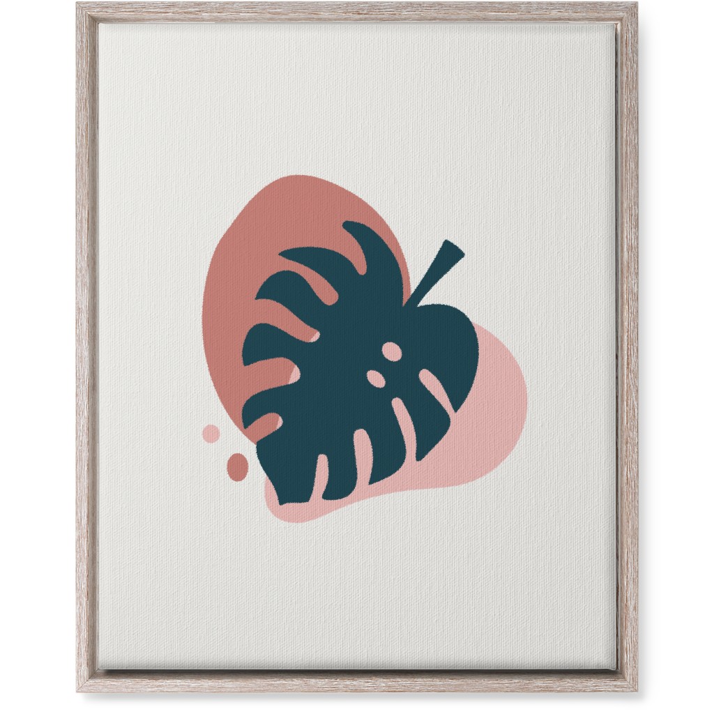 Shapes and Fern Leaf Iv Wall Art, Rustic, Single piece, Canvas, 16x20, Pink, Whisper