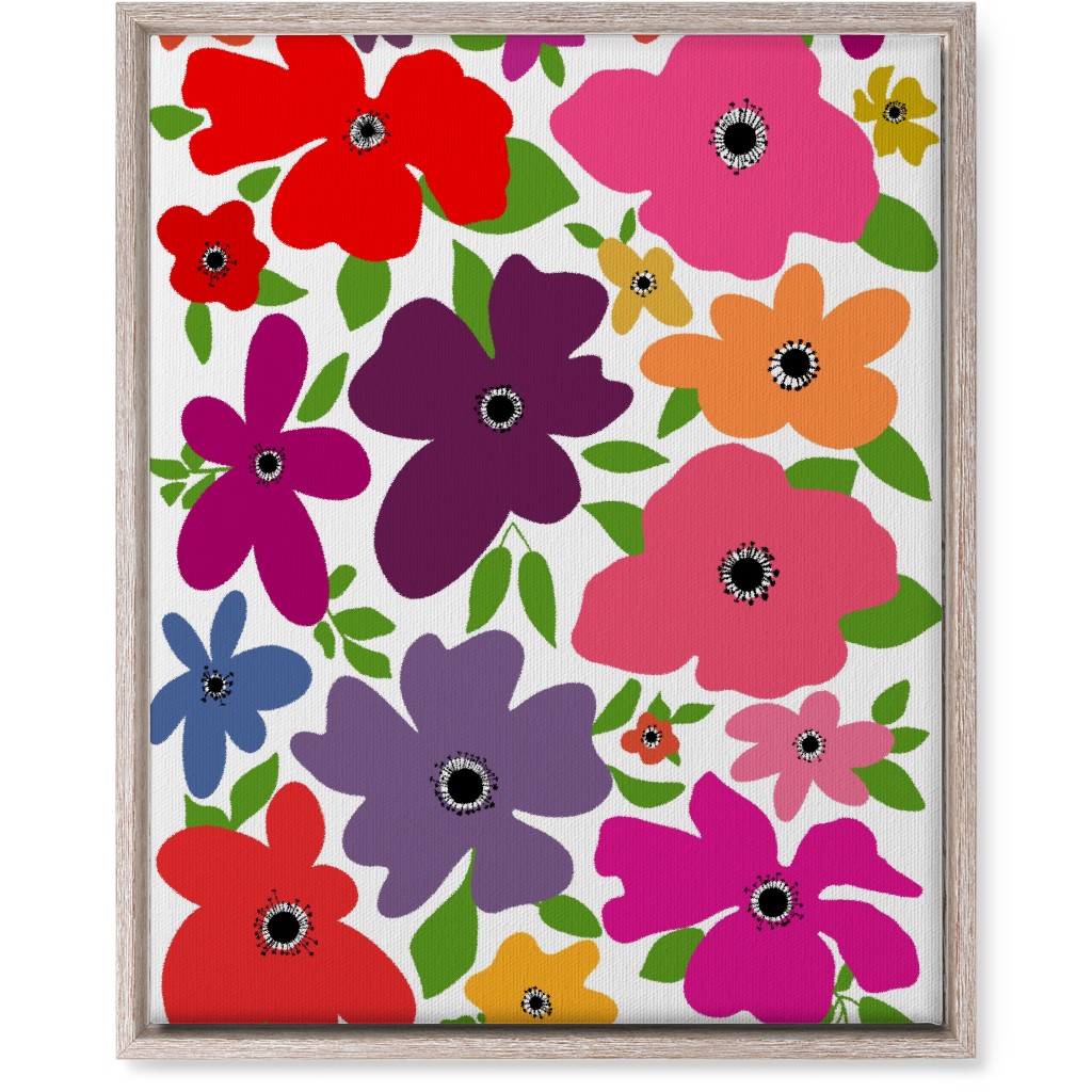 Floral Palooza - Multi Wall Art, Rustic, Single piece, Canvas, 16x20, Multicolor