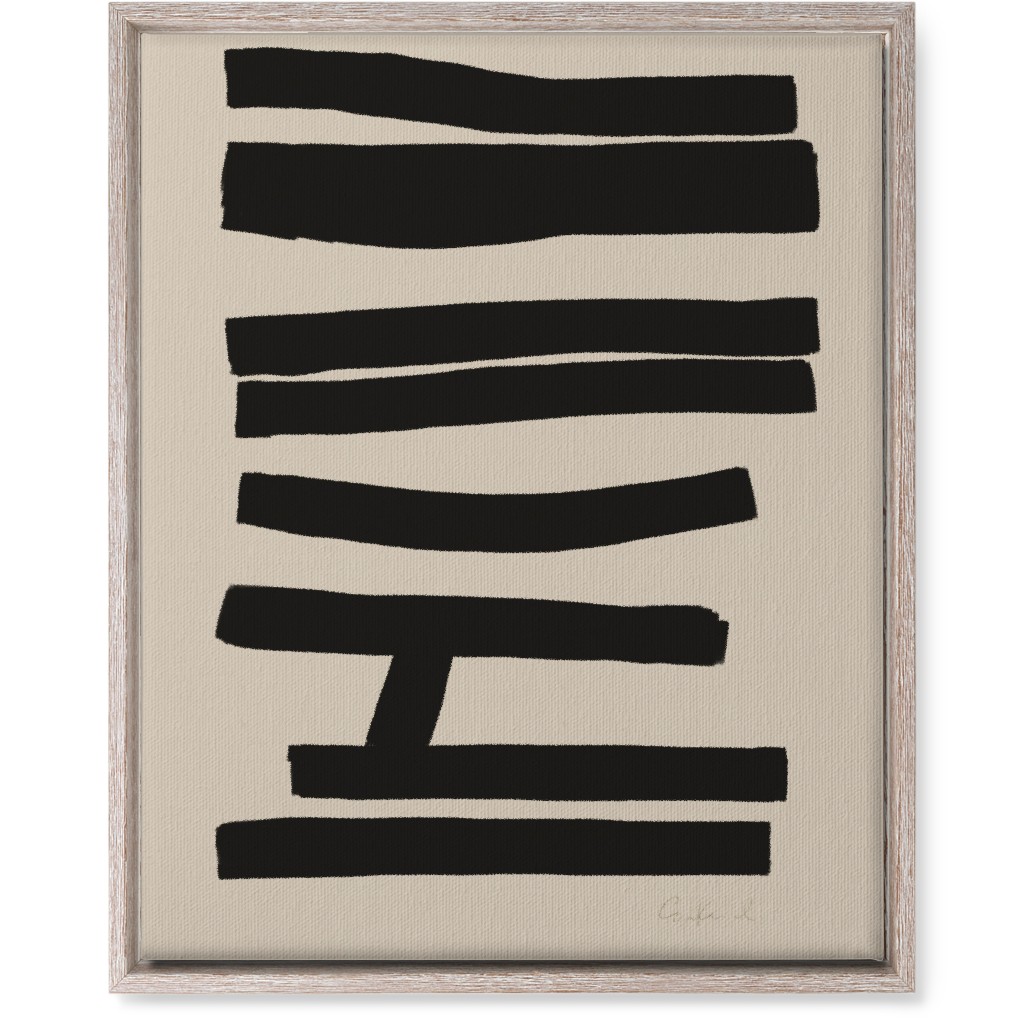 Bold Abstract Stripes Wall Art, Rustic, Single piece, Canvas, 16x20, Black, Wheat