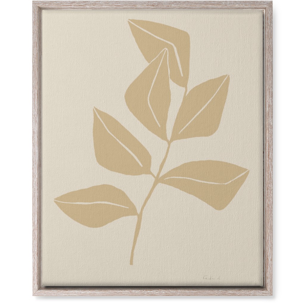 Ficus Botanical - Neutral Wall Art, Rustic, Single piece, Canvas, 16x20, Beige, Pearl