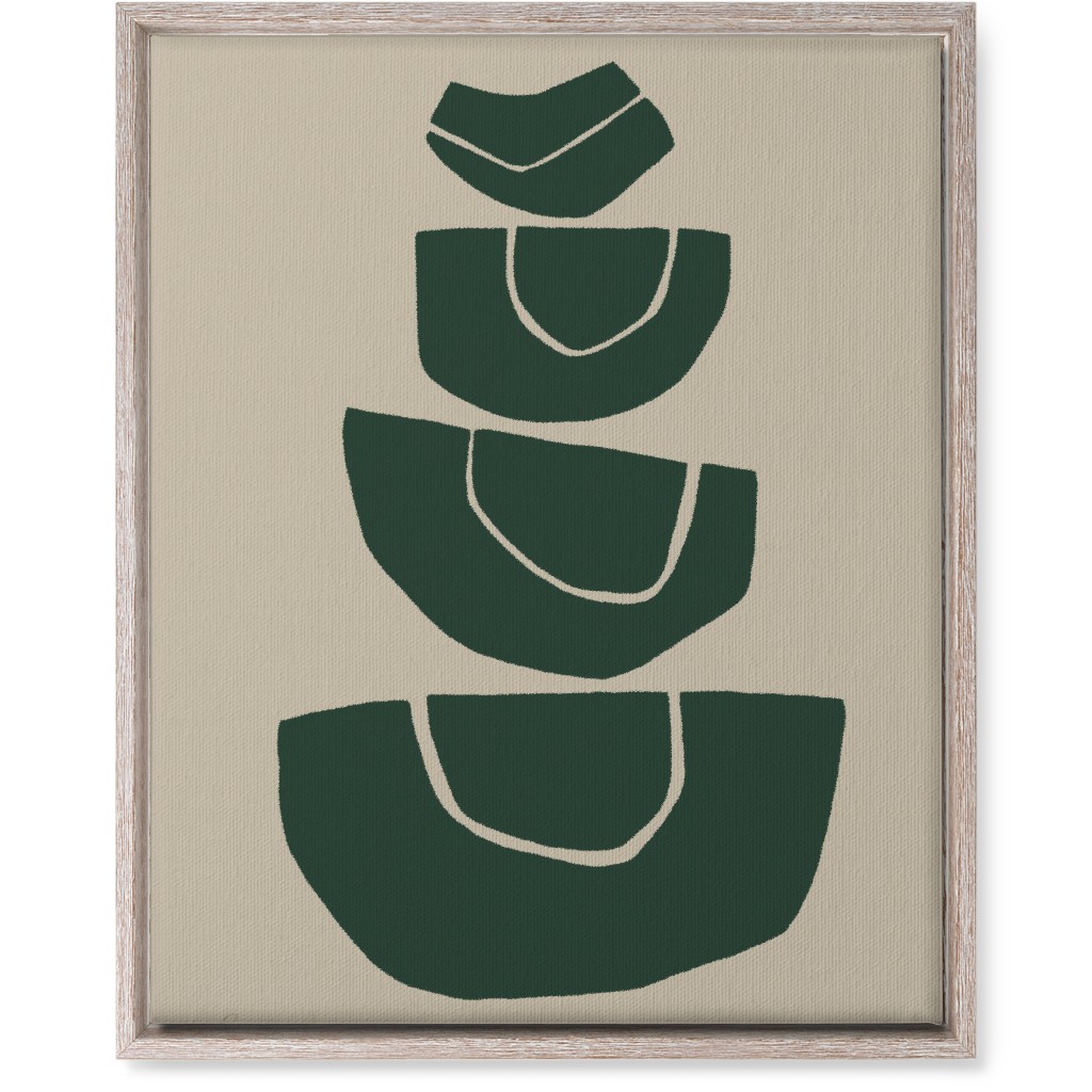 Geometric Stack Abstract Wall Art, Rustic, Single piece, Canvas, 16x20, Green, Seaweed