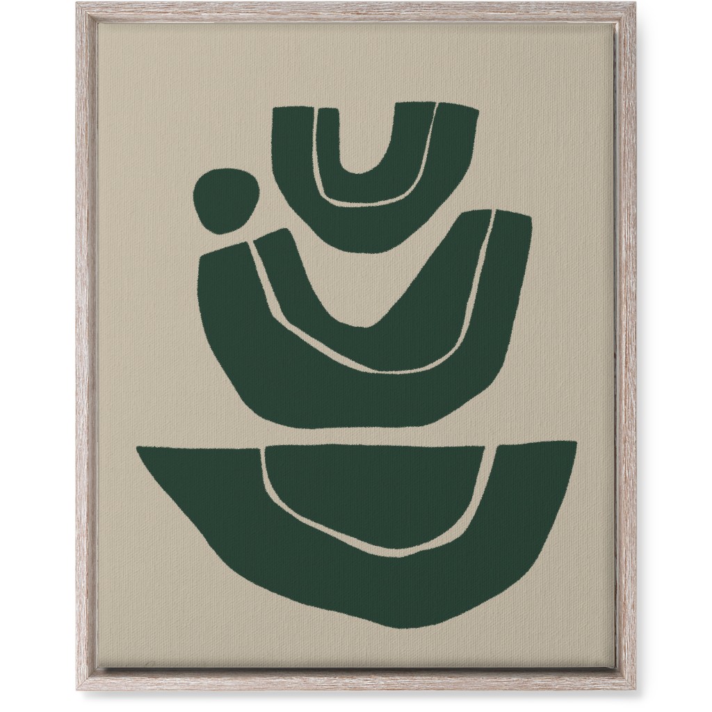 Geometric Abstract Stack Iii Wall Art, Rustic, Single piece, Canvas, 16x20, Green, Seaweed