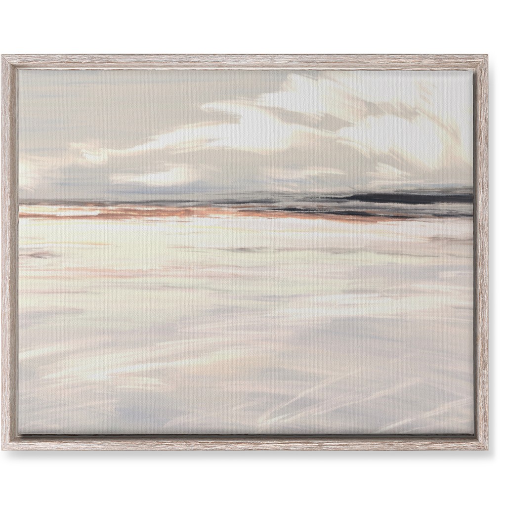 Ocean Sunset Seascape - Neutral Wall Art, Rustic, Single piece, Canvas, 16x20, Blue, True Blue