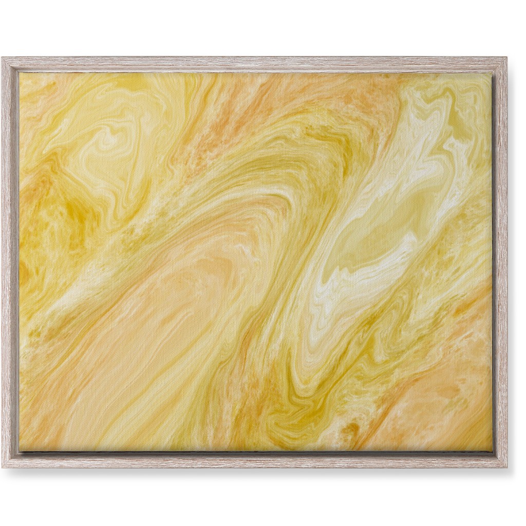 Abstract Acrylic Pour - Yellow Wall Art, Rustic, Single piece, Canvas, 16x20, Yellow