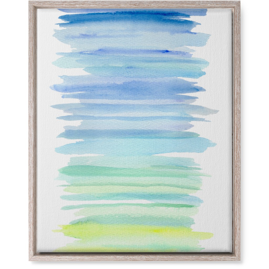 Watercolor Ocean Seashore Wall Art, Rustic, Single piece, Canvas, 16x20, Blue, Lapis
