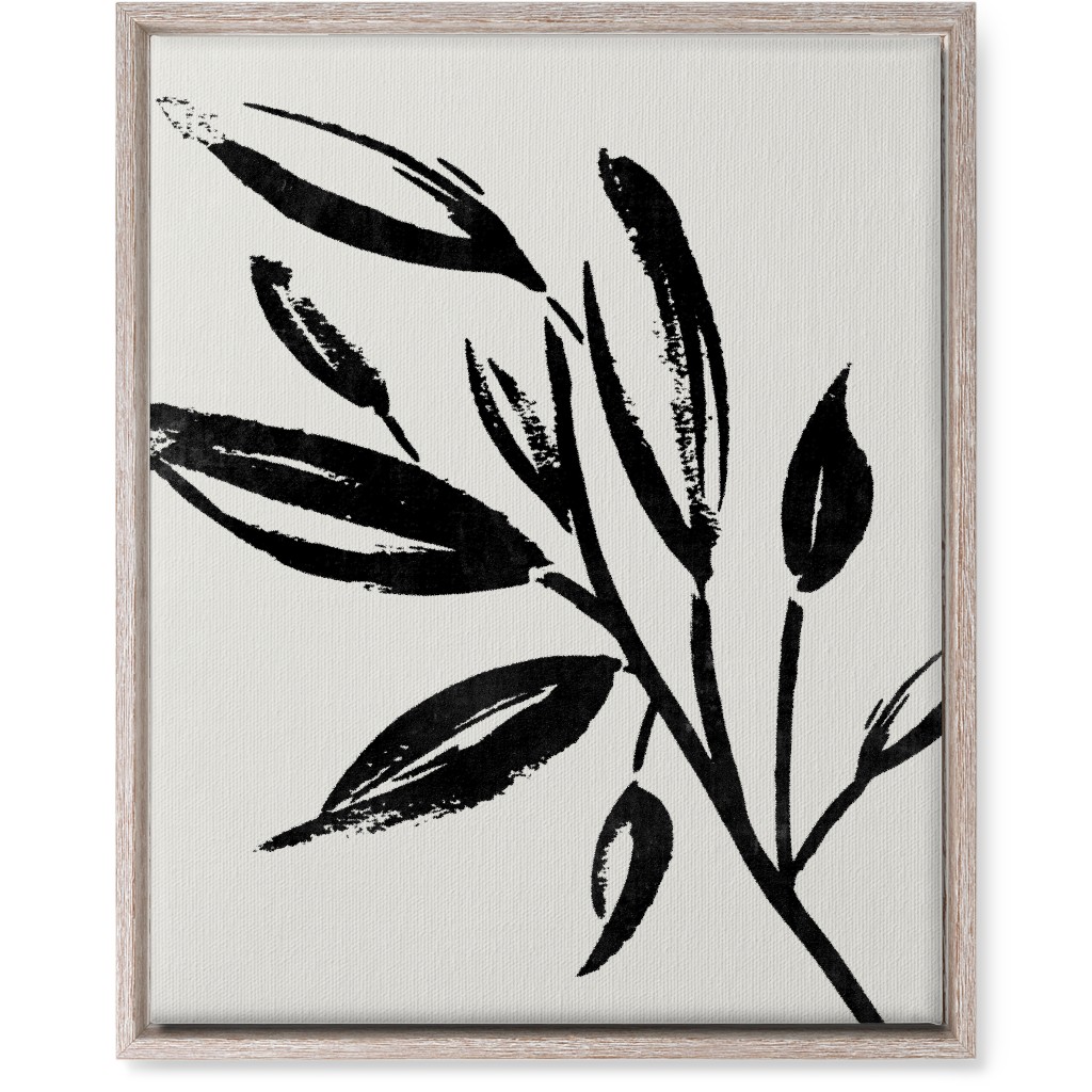 Zen Brush - Black and Beige Wall Art, Rustic, Single piece, Canvas, 16x20, Gray