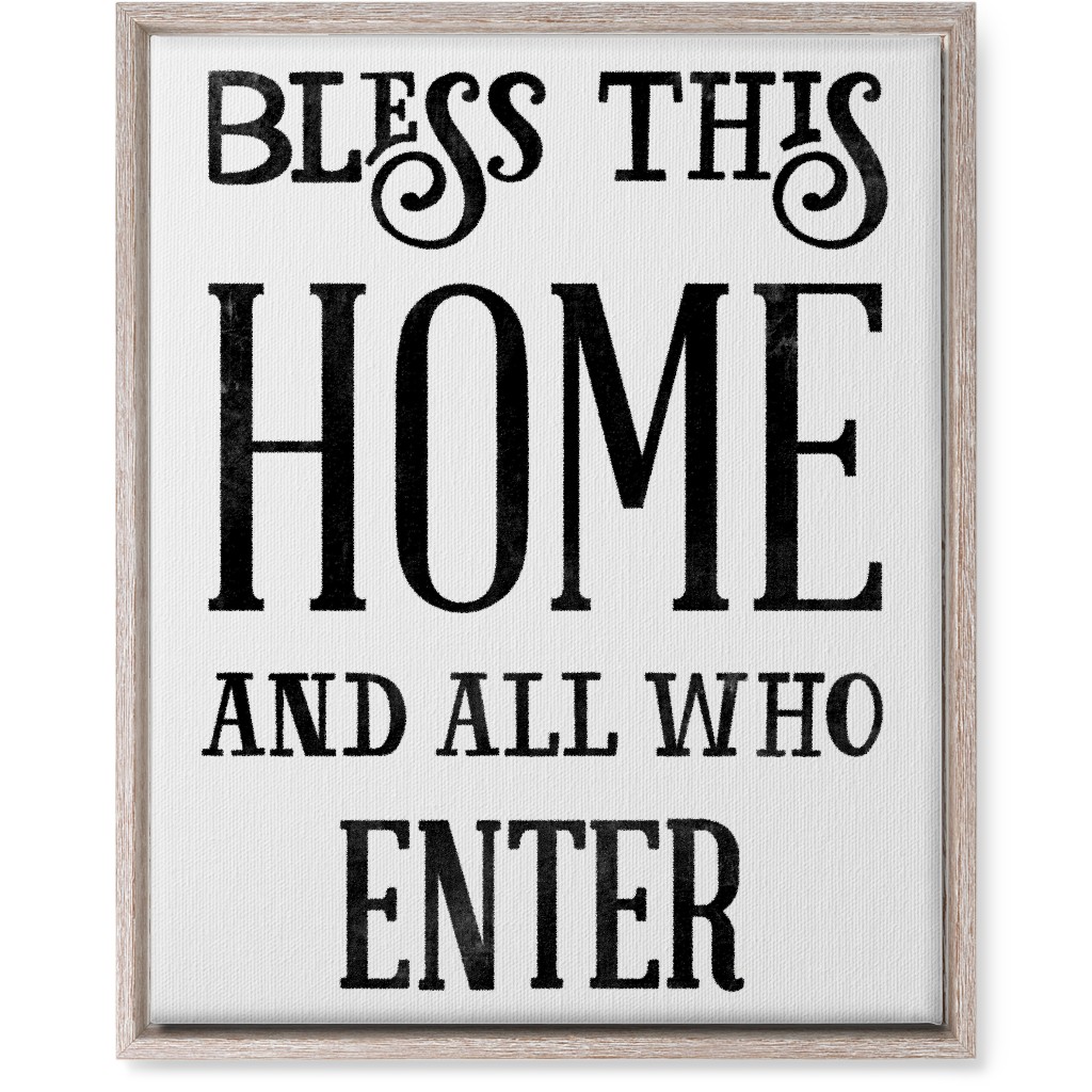 Bless This Home Wall Art, Rustic, Single piece, Canvas, 16x20, White