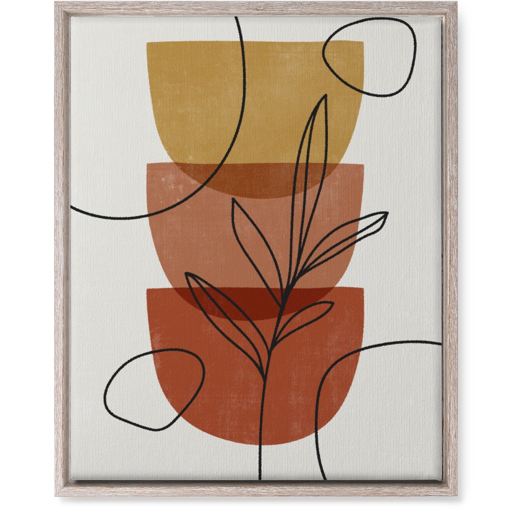 Abstract Leaf Stack - Terracotta and Ivory Wall Art, Rustic, Single piece, Canvas, 16x20, Brown, Brown