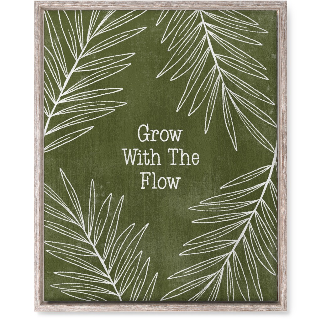 Grow With the Flow - Green Wall Art, Rustic, Single piece, Canvas, 16x20, Green