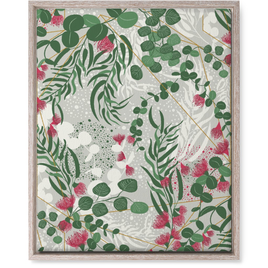 Eucalyptus - Green on Beige Wall Art, Rustic, Single piece, Canvas, 16x20, Green, Classic Green