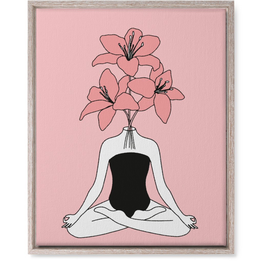 Feminine Yoga - Pink Wall Art, Rustic, Single piece, Canvas, 16x20, Pink, Bright Pink