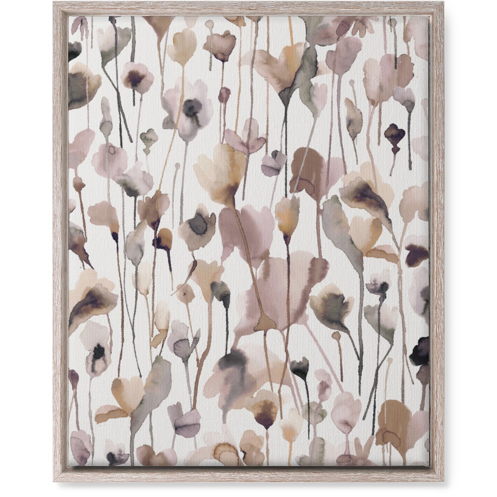 Watercolor Wild Rustic Flowers - Neutral Wall Art, Rustic, Single piece, Canvas, 16x20, Brown