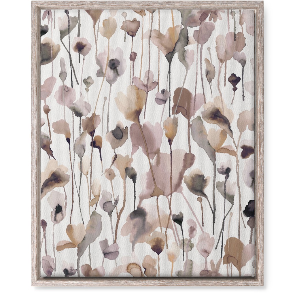 Watercolor Wild Rustic Flowers - Neutral Wall Art, Rustic, Single piece, Canvas, 16x20, Brown, Brown