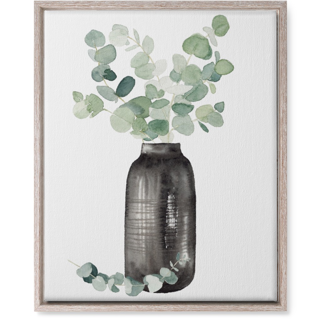 Eucalyptus in a Vase - Green Wall Art, Rustic, Single piece, Canvas, 16x20, Green, Classic Green