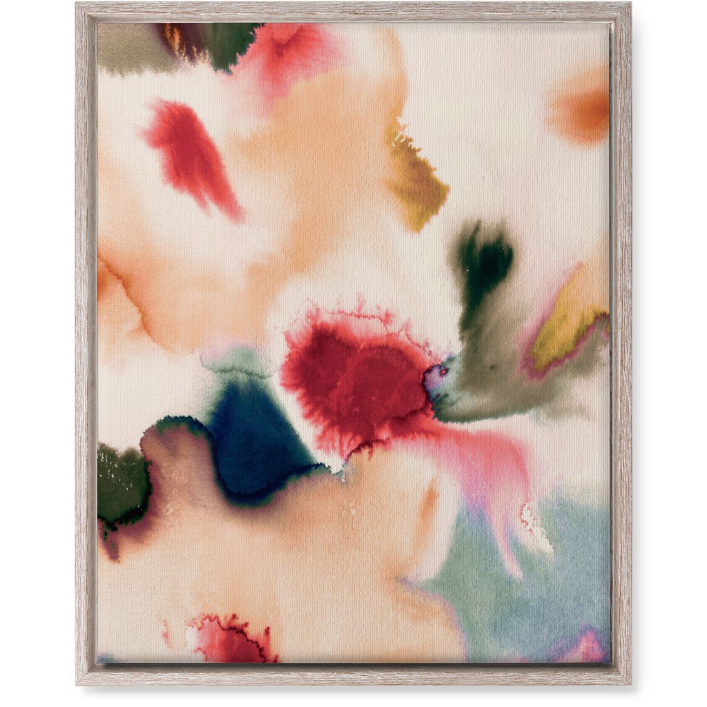 Abstract Watercolor - Warm Wall Art, Rustic, Single piece, Canvas, 16x20, Pink, Bright Pink