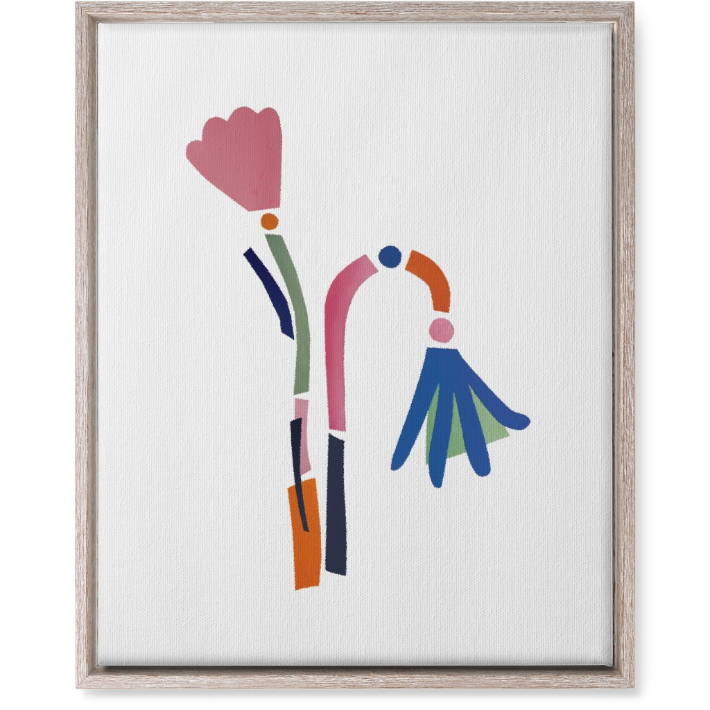 Flowerbed Bouquet - Multi on White Wall Art, Rustic, Single piece, Canvas, 16x20, Multicolor