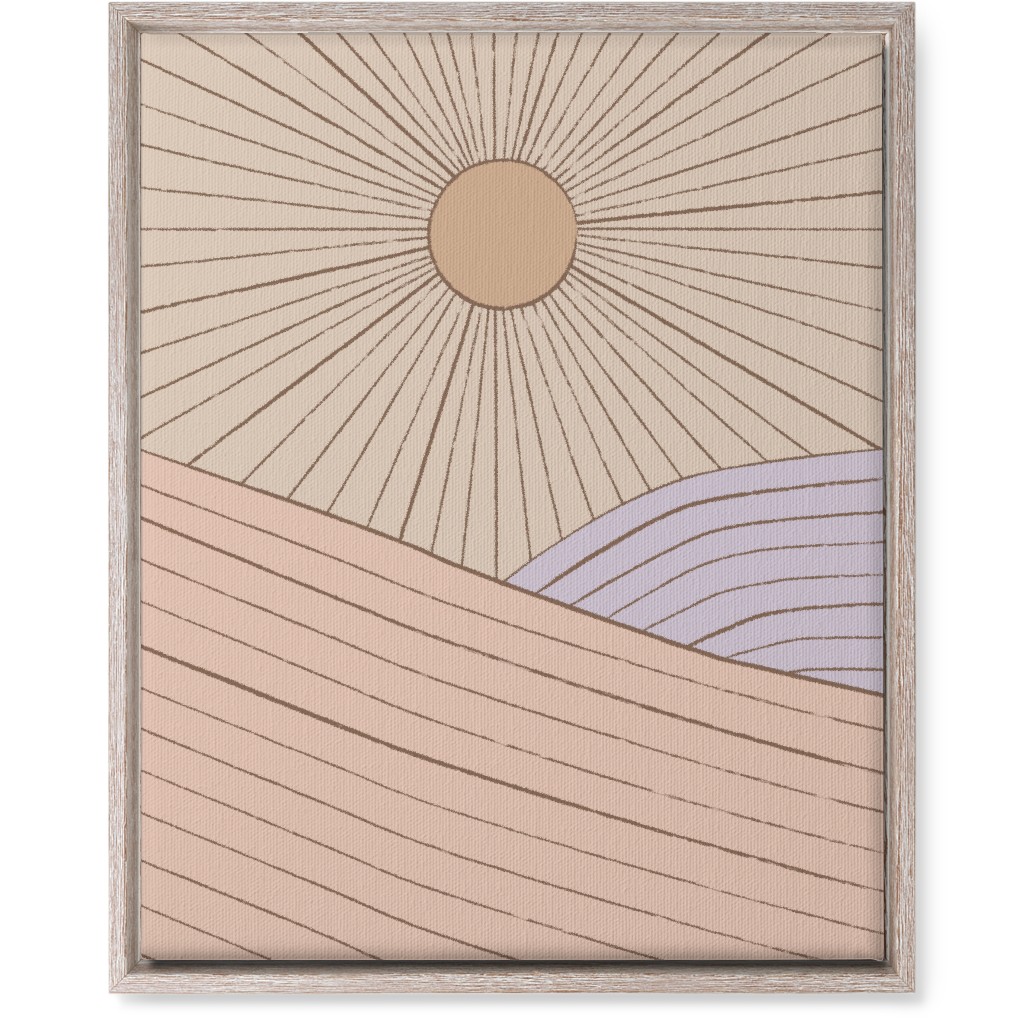 Sun in the Landscape - Pink Wall Art, Rustic, Single piece, Canvas, 16x20, Pink