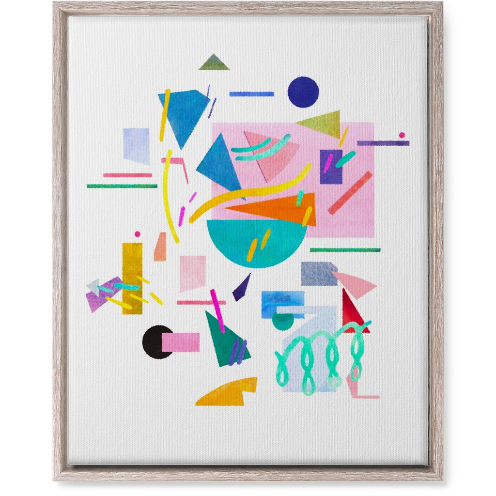 Geometric Collage Pop - Multi Wall Art, Rustic, Single piece, Canvas, 16x20, Multicolor