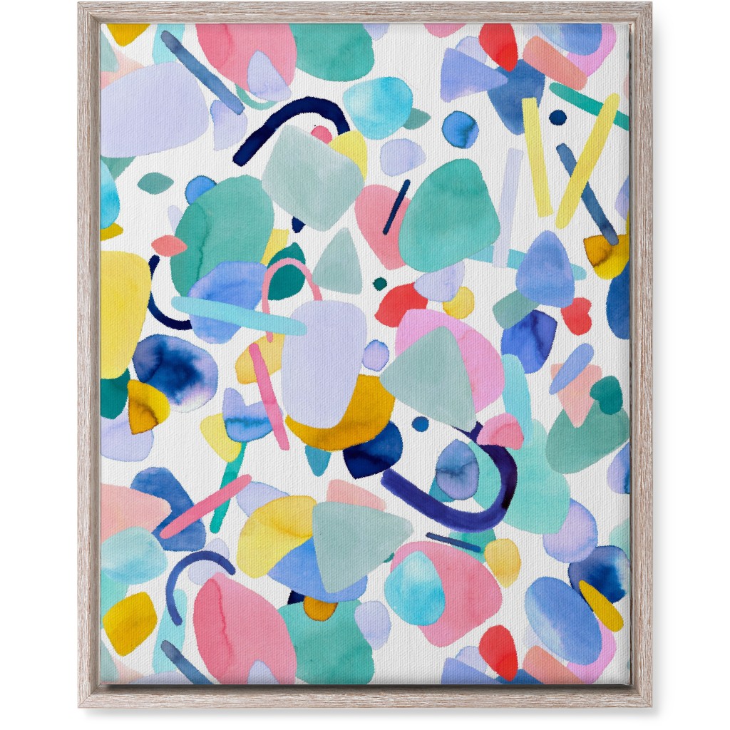 Abstract Geometric Shapes - Multi Wall Art, Rustic, Single piece, Canvas, 16x20, Multicolor