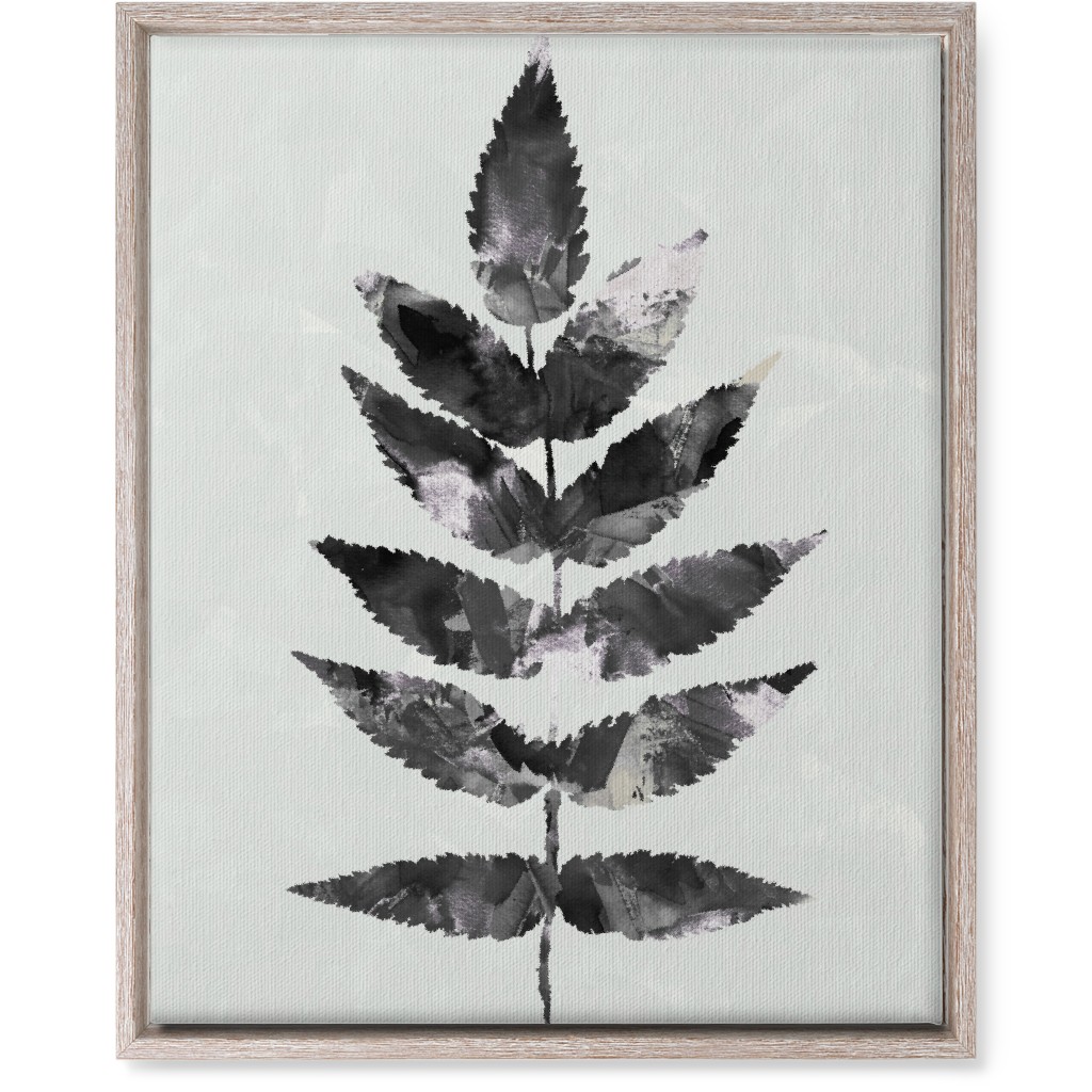 Botanical Leaf Wall Art, Rustic, Single piece, Canvas, 16x20, Beige, Gray