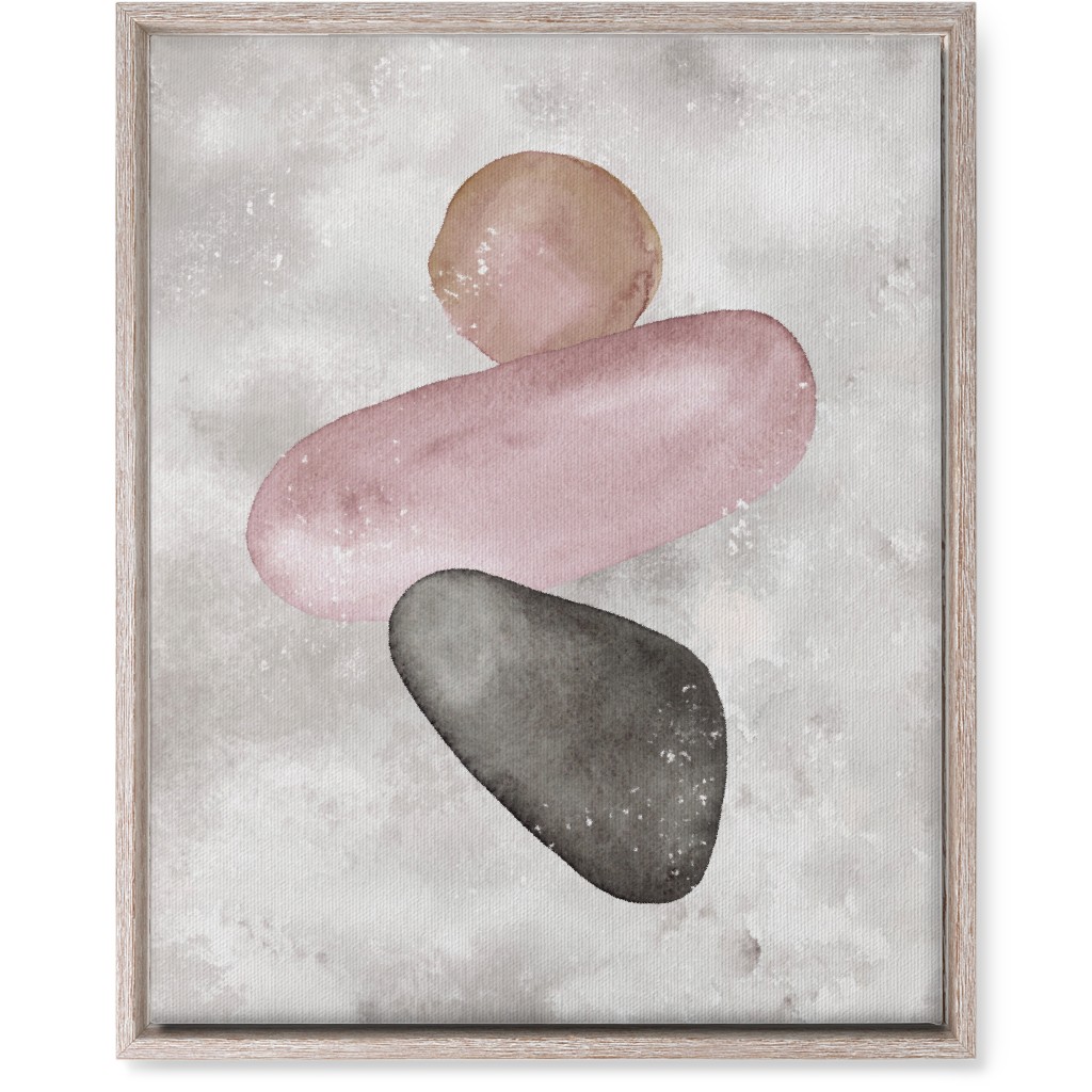 Three Stones Wall Art, Rustic, Single piece, Canvas, 16x20, Gray, Blush