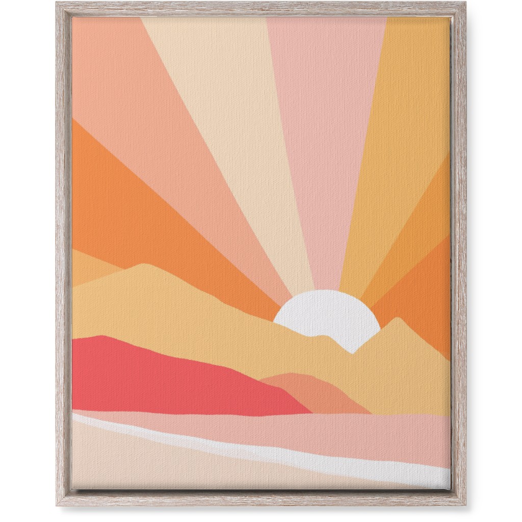 Retro Summer Coast - Warm Wall Art, Rustic, Single piece, Canvas, 16x20, Multicolor