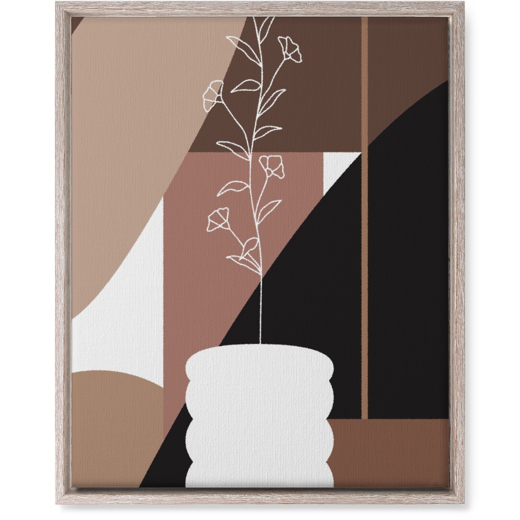 Botanical Abstract Shapes - Neutral Wall Art, Rustic, Single piece, Canvas, 16x20, Beige