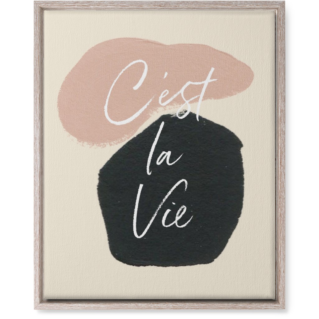 C'est La Vie Wall Art, Rustic, Single piece, Canvas, 16x20, Pink