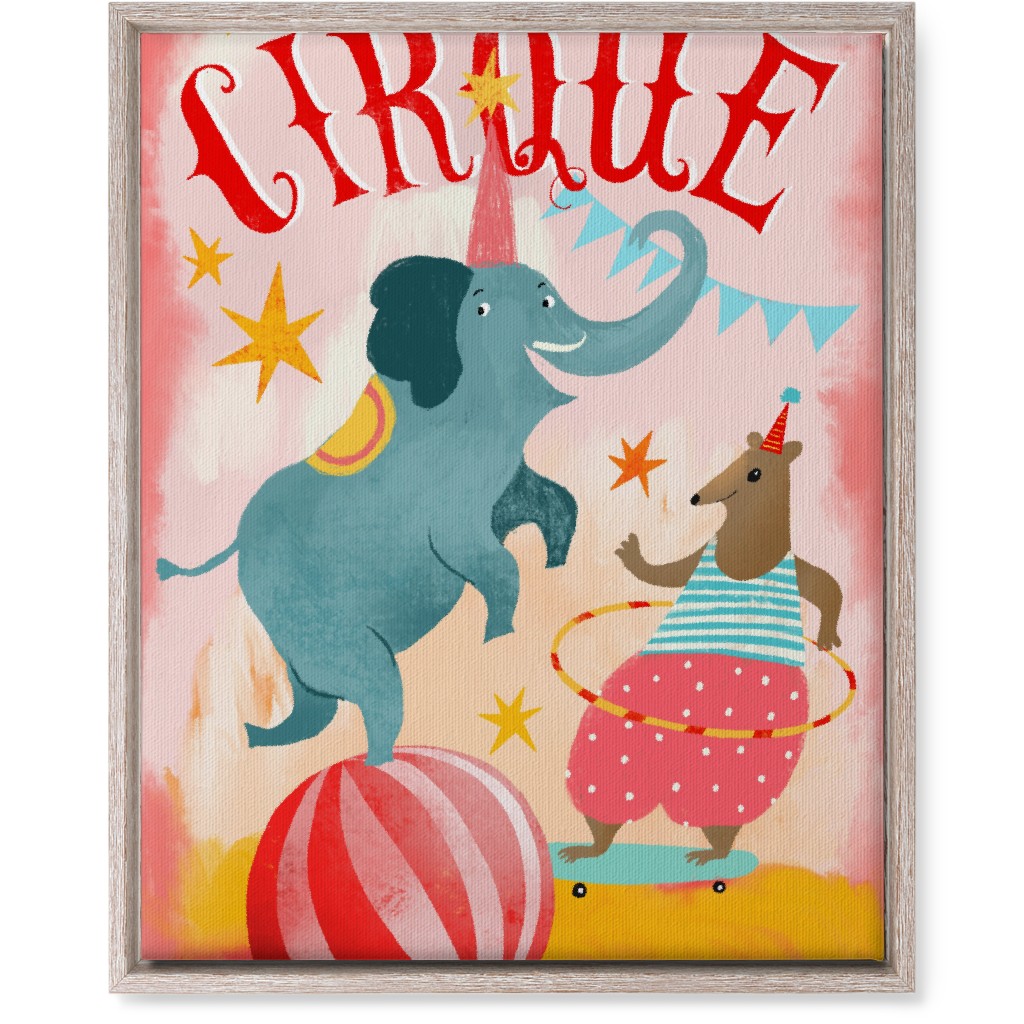 Magic Circus - Blue & Pink Wall Art, Rustic, Single piece, Canvas, 16x20, Multicolor