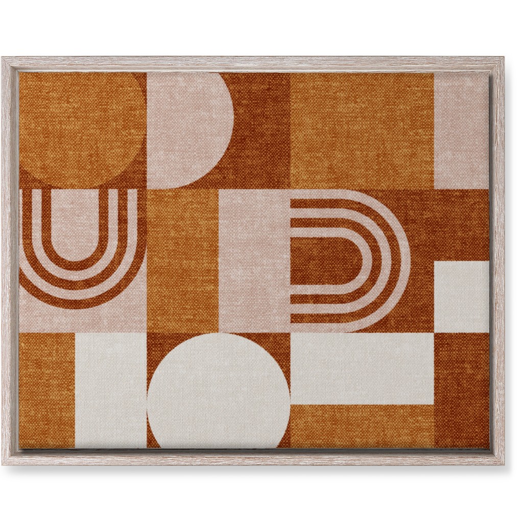 Aria Geometric Patchwork - Orange Wall Art, Rustic, Single piece, Canvas, 16x20, Orange, Orange