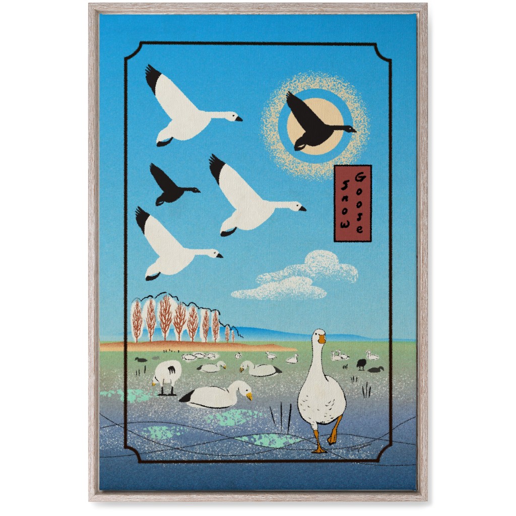 Snow Geese Wall Art, Rustic, Single piece, Canvas, 20x30, Blue, Blue Bonnet