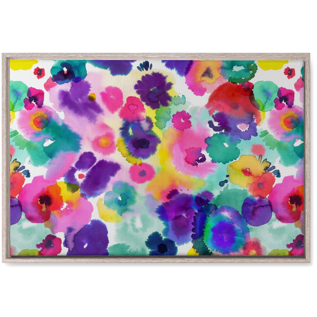Abstract Floral Watercolor - Multi Wall Art, Rustic, Single piece, Canvas, 20x30, Multicolor