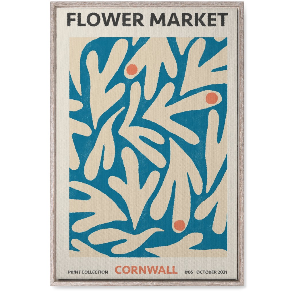 Flower Market - Blue Wall Art, Rustic, Single piece, Canvas, 20x30, Blue