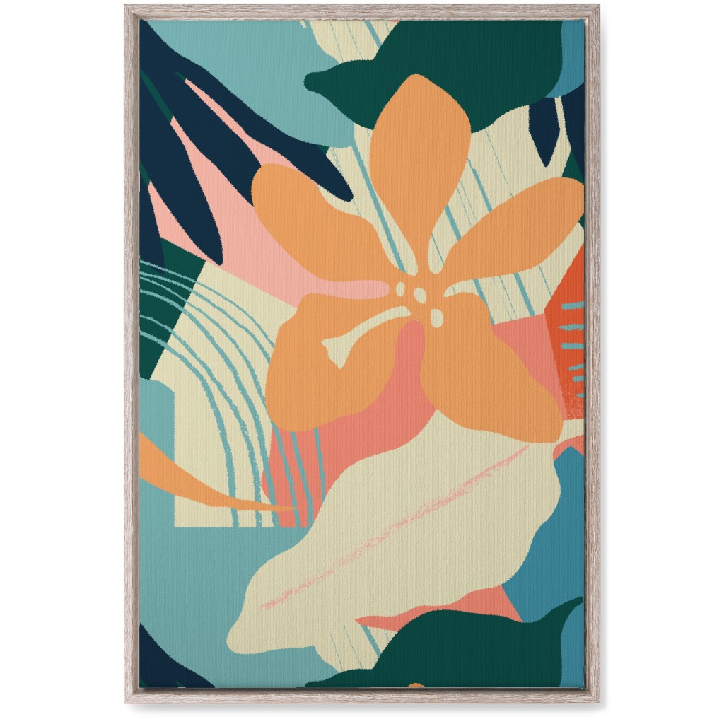 Abstract Magnolia - Multi Wall Art, Rustic, Single piece, Canvas, 20x30, Multicolor