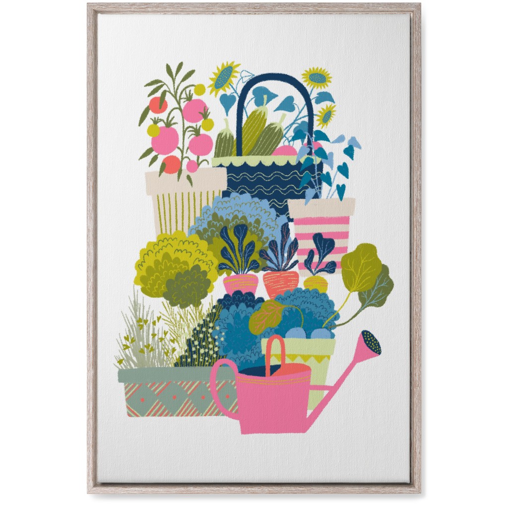 Growing Herbs and Flower Gardens - Multi Wall Art, Rustic, Single piece, Canvas, 20x30, Multicolor