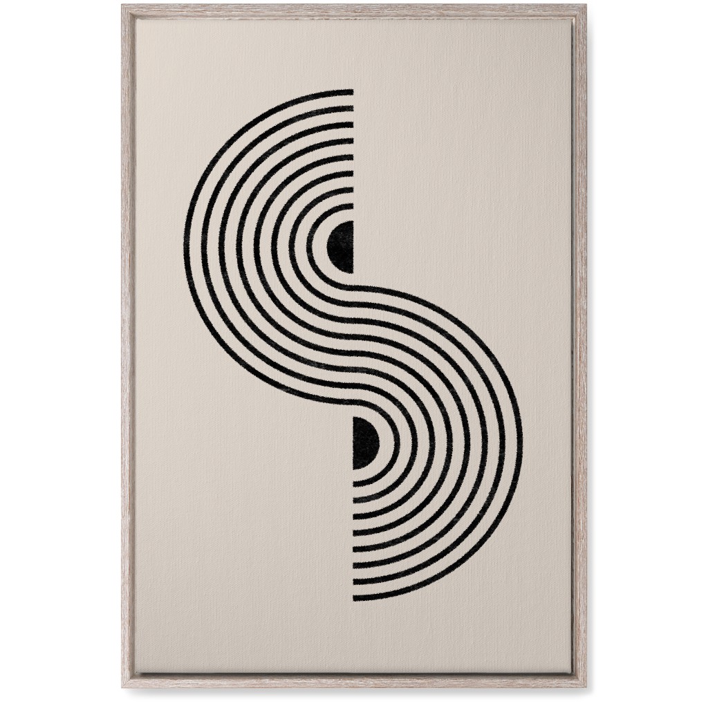 Minimal Geometric Lines - Neutral Wall Art, Rustic, Single piece, Canvas, 20x30, Beige, Pearl