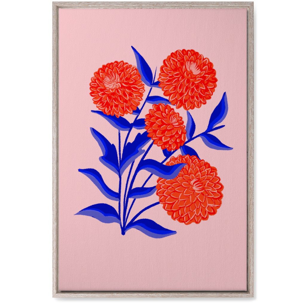 Red Marigolds - Vibrant Wall Art, Rustic, Single piece, Canvas, 20x30, Multicolor