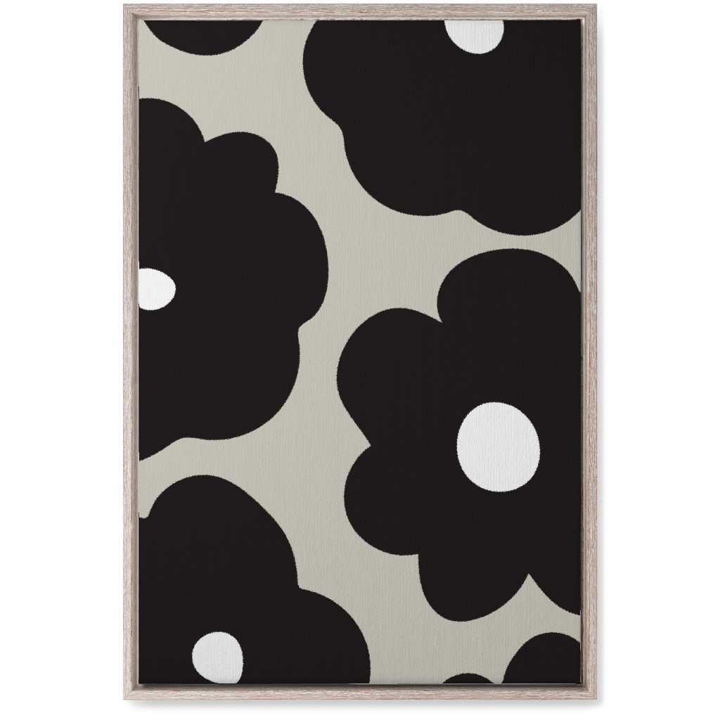 Mod Chubby Floral - Black and Tan Wall Art, Rustic, Single piece, Canvas, 20x30, Black