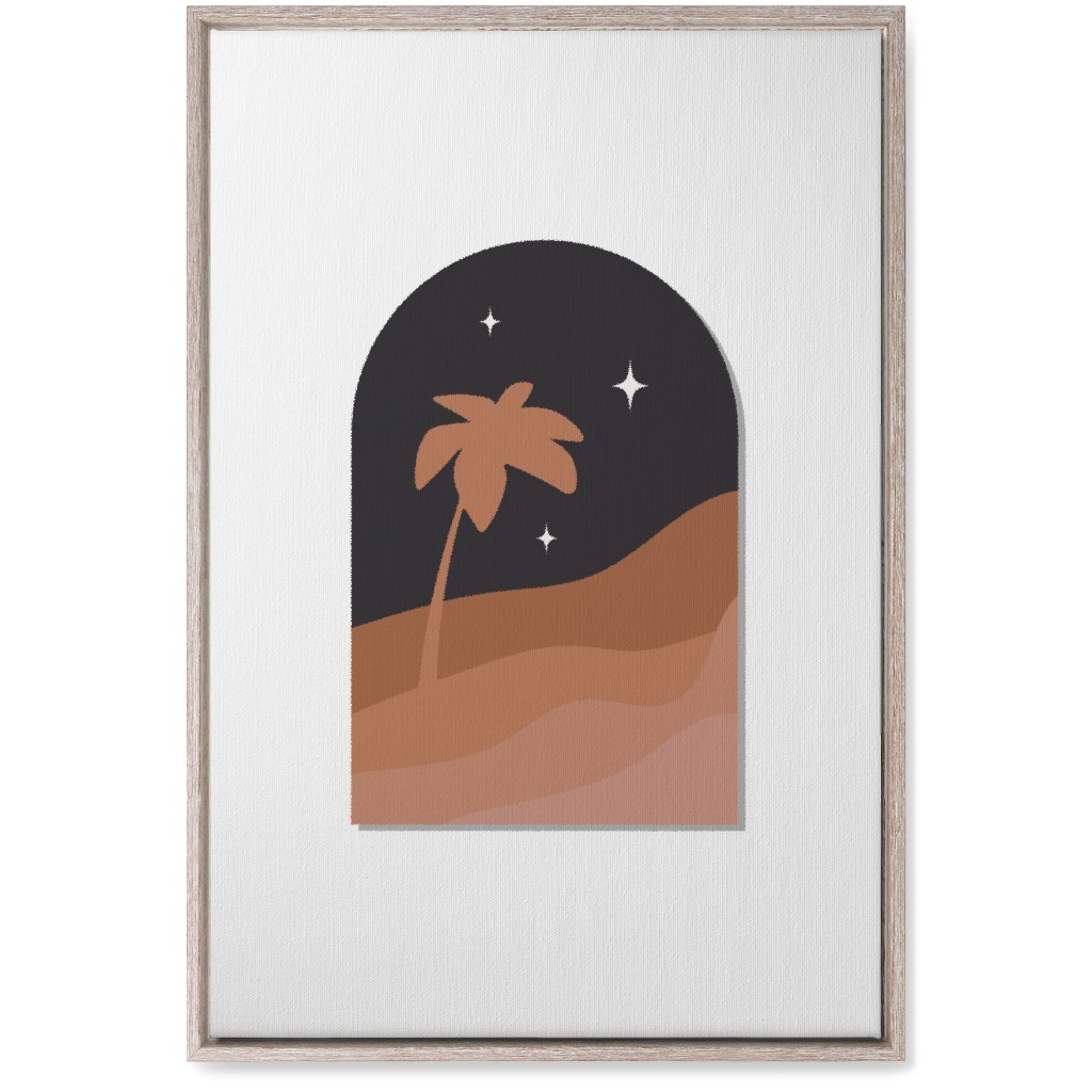 Abstract Landscape in Window With Tree Wall Art, Rustic, Single piece, Canvas, 20x30, Multicolor, Wood