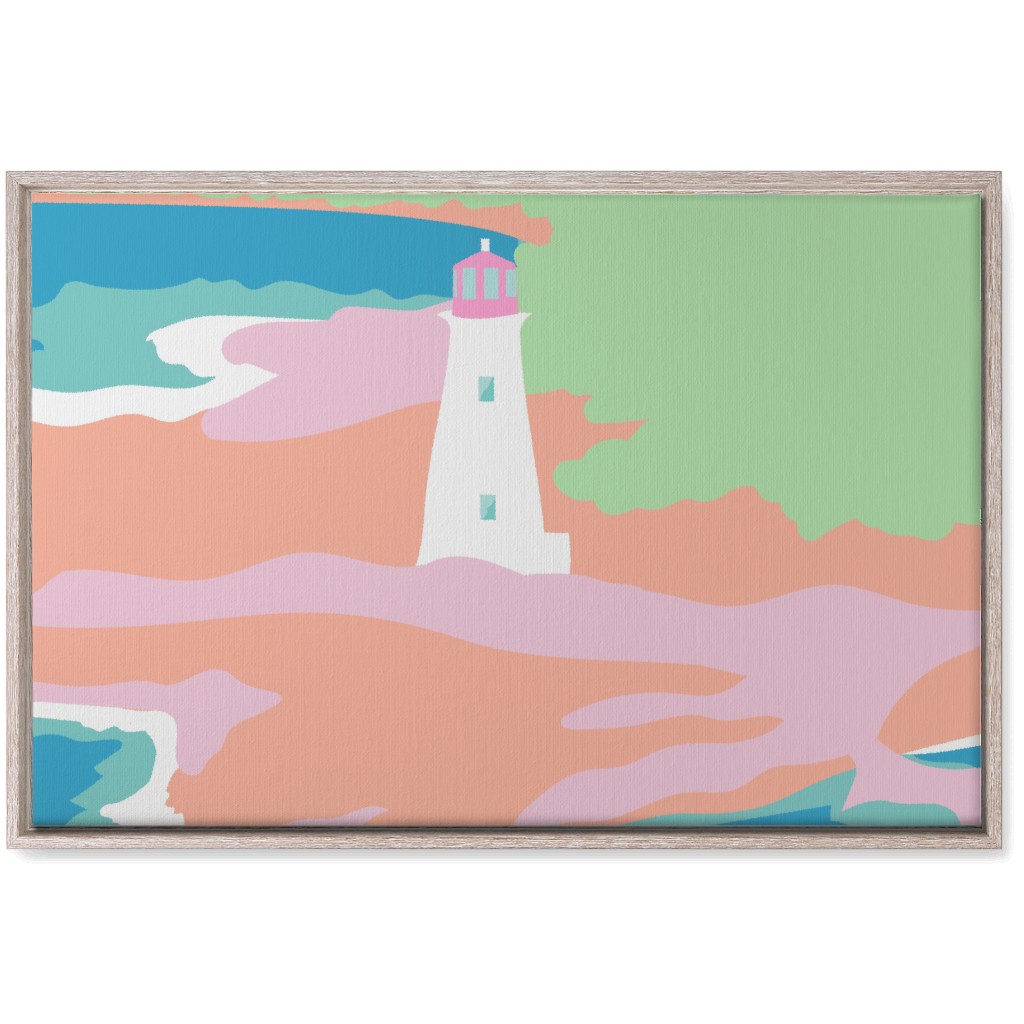 Minimalist Bahamian Lighthouse - Bold Wall Art, Rustic, Single piece, Canvas, 20x30, Multicolor