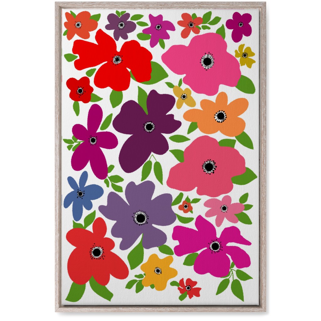 Floral Palooza - Multi Wall Art, Rustic, Single piece, Canvas, 20x30, Multicolor