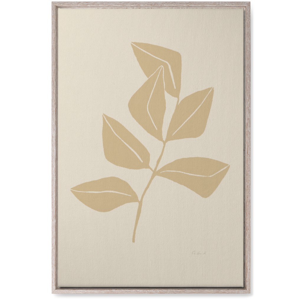 Ficus Botanical - Neutral Wall Art, Rustic, Single piece, Canvas, 20x30, Beige